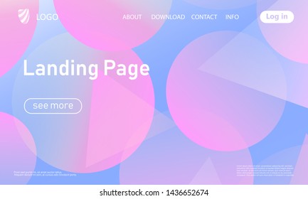 Landing page. Geometric background. Minimal abstract cover design. Creative colorful wallpaper. Trendy gradient poster. Vector illustration.