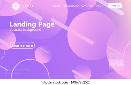 Landing page. Geometric background. Minimal abstract cover design. Creative colorful wallpaper. Trendy gradient poster. Vector illustration.