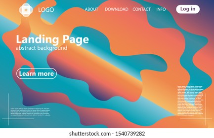 Landing page. Geometric background. Minimal abstract cover design. Creative colorful wallpaper. Trendy gradient poster. Vector illustration. Website landing page.
