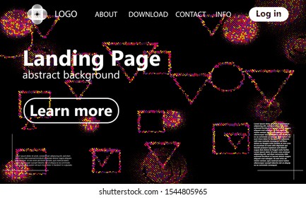 Landing page. Geometric background. Minimal abstract cover design. Creative colorful wallpaper. Trendy gradient poster. Vector illustration. Website landing page.