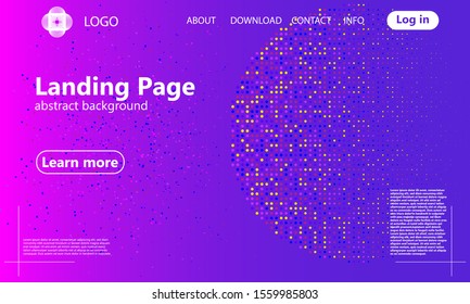 Landing page. Geometric background. Minimal abstract cover design. Creative colorful wallpaper. Trendy gradient poster. Vector illustration. Website landing page.