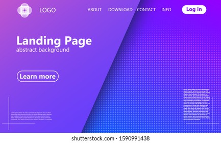 Landing page. Geometric background. Minimal abstract cover design. Creative colorful wallpaper. Trendy gradient poster. Vector illustration.