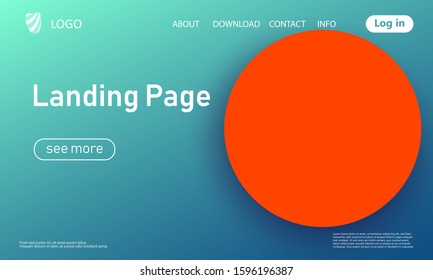 Landing page. Geometric background. Minimal abstract cover design. Creative colorful wallpaper. Trendy gradient poster. Vector illustration.