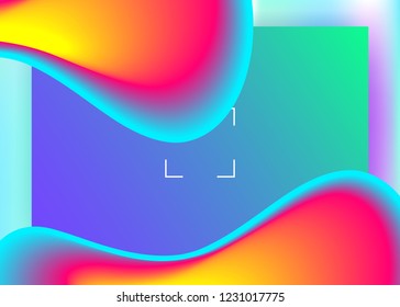 Landing page. Geometric mobile, app template. Holographic 3d backdrop with modern trendy blend. Vivid gradient mesh. Landing page with liquid dynamic elements and fluid shapes.