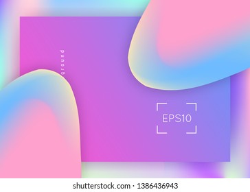 Landing page. Geometric mobile, interface layout. Holographic 3d backdrop with modern trendy blend. Vivid gradient mesh. Landing page with liquid dynamic elements and fluid shapes.