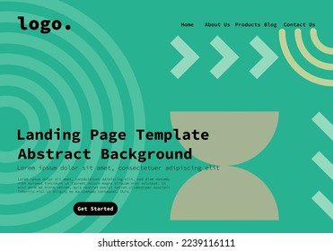 landing page with geometry shape science theme log in background for website UI template business Annual reports, flyer, poster, magazine cover,brochure template friendly use vector EPS.