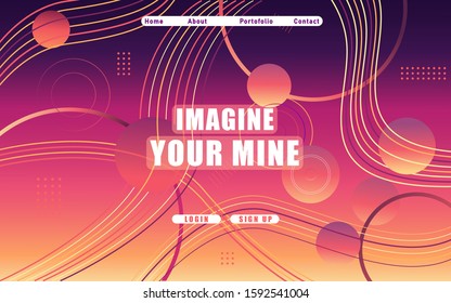 Landing page with gradient color