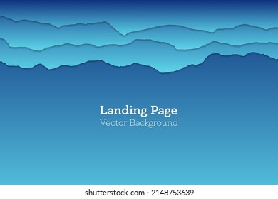 Landing page gradient vector background. Paper torn edges border. Simple backdrop. Empty space for text.