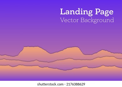 Landing page gradient vector background. Paper ripped edges border. Futuristic backdrop. Banner, poster, landing page background design.