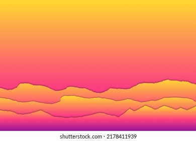 Landing page gradient vector background. Paper ragged edges border. Abstract backdrop. Empty space for text.