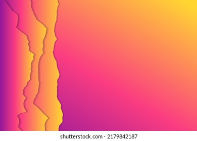 Landing page gradient vector background. Paper torn edges border. Futuristic backdrop. Banner, poster, landing page background design.