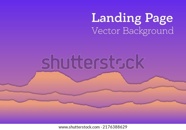 Landing page gradient vector background. Paper
ripped edges border. Futuristic backdrop. Banner, poster, landing
page background
design.