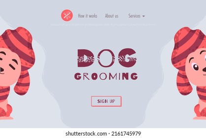 Landing page grooming salon for dogs