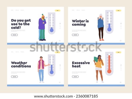 Landing page with heating or cooling problem at home apartment during seasonal temperature change