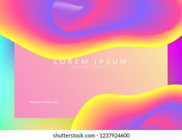 Landing page. Holographic 3d backdrop with modern trendy blend. Vivid gradient mesh. Round banner, website design. Landing page with liquid dynamic elements and fluid shapes.