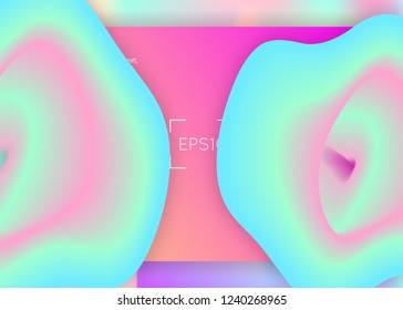 Landing page. Holographic 3d backdrop with modern trendy blend. Futuristic app, banner template. Vivid gradient mesh. Landing page with liquid dynamic elements and fluid shapes.
