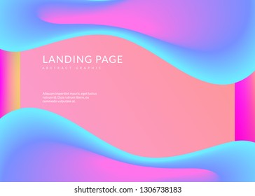 Landing page. Holographic 3d backdrop with modern trendy blend. Minimalist interface, ui template. Vivid gradient mesh. Landing page with liquid dynamic elements and fluid shapes.