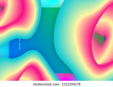 Landing page. Holographic 3d backdrop with modern trendy blend. Vivid gradient mesh. Abstract screen, app composition. Landing page with liquid dynamic elements and fluid shapes.