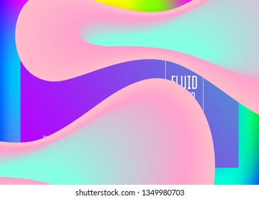Landing page. Holographic 3d backdrop with modern trendy blend. Vivid gradient mesh. Round screen, interface design. Landing page with liquid dynamic elements and fluid shapes.