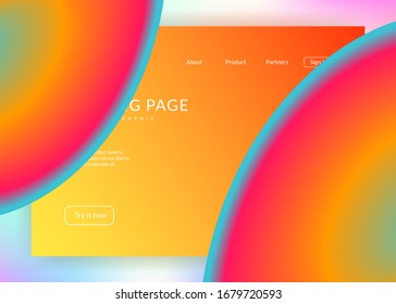 Landing page. Holographic 3d backdrop with modern trendy blend. Vivid gradient mesh. Soft mobile, screen layout. Landing page with liquid dynamic elements and fluid shapes.