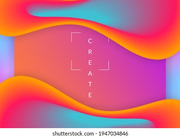 Landing page. Holographic 3d backdrop with modern trendy blend. Neon website, banner frame. Vivid gradient mesh. Landing page with liquid dynamic elements and fluid shapes.