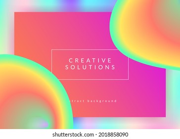Landing page. Holographic 3d backdrop with modern trendy blend. Vivid gradient mesh. Neon ui, mobile template. Landing page with liquid dynamic elements and fluid shapes.