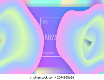 Landing page. Holographic 3d backdrop with modern trendy blend. Wavy screen, website layout. Vivid gradient mesh. Landing page with liquid dynamic elements and fluid shapes.