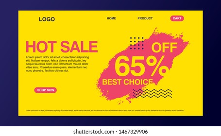 Landing page Hot Sale. Web, vector illustration, print