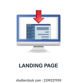 Landing Page icon. 3d illustration from affiliate marketing collection. Creative Landing Page 3d icon for web design, templates, infographics and more