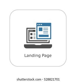 Landing Page Icon. Business And Finance. Isolated Illustration. Laptop With Web Page. Laptop Computer With Landing Page.