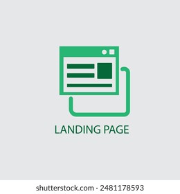 Landing page icon flat design vector image