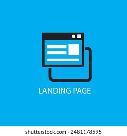 Landing page icon flat design vector image