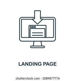 Landing Page icon. Line element from affiliate marketing collection. Linear Landing Page icon sign for web design, infographics and more.