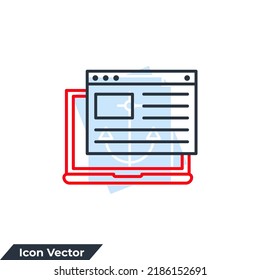 landing page icon logo vector illustration. website wire frame interface template symbol template for graphic and web design collection