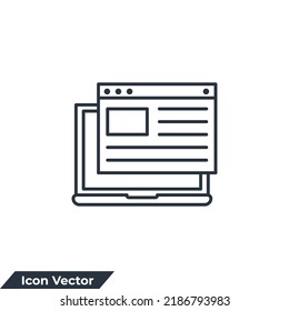 landing page icon logo vector illustration. website wire frame interface template symbol template for graphic and web design collection