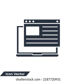 landing page icon logo vector illustration. website wire frame interface template symbol template for graphic and web design collection