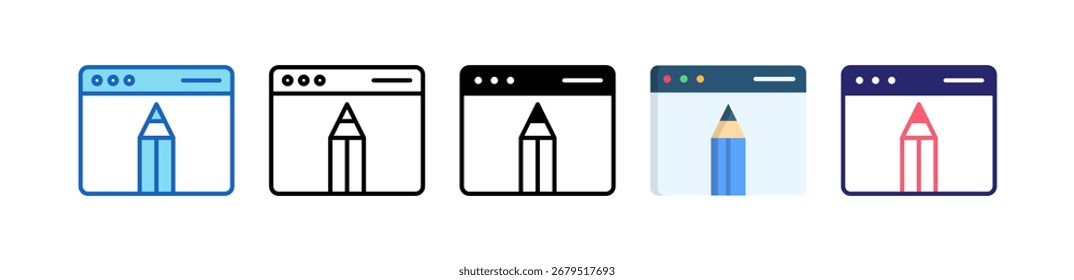 Ícone Da Página De Aterrissagem Conjunto De Estilos Múltiplos Coleção.