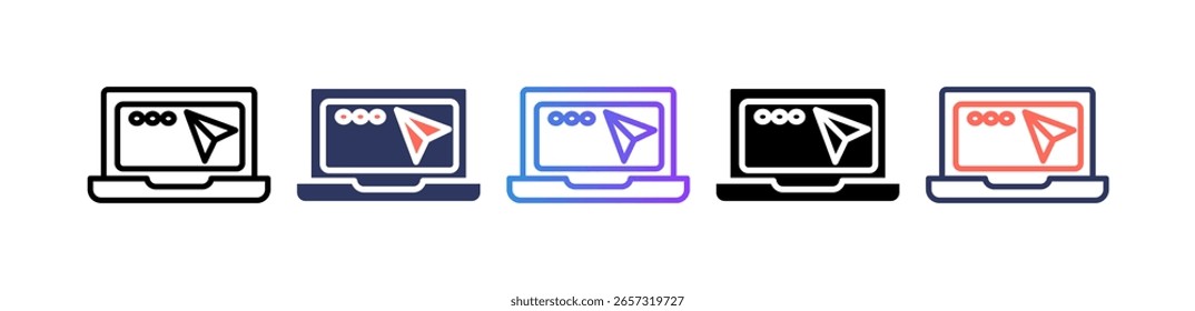 Icono de página de destino Ilustración vectorial múltiple