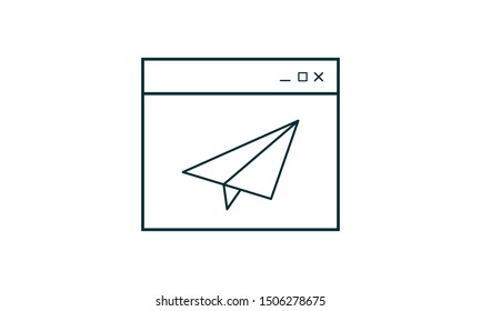 Landing page icon representing website entry and online marketing