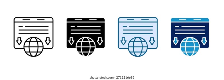 Conjunto de iconos de página de destino Colección de estilos múltiples