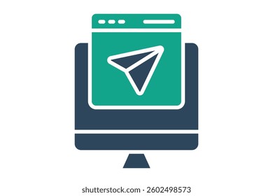 Landing page icon. solid icon style. icon related to digital marketing. business elements vector illustration