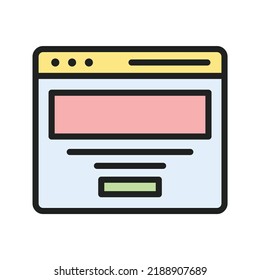 Imagen vectorial de icono de la página de destino. También se puede utilizar para la optimización de motores de búsqueda. Adecuado para aplicaciones móviles, aplicaciones web y medios impresos.