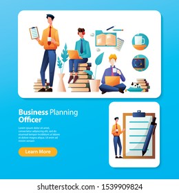Landing Page Illustration Sets Male Employees Are Working
