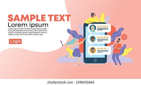 Landing Page Ilustration vector colour gradient