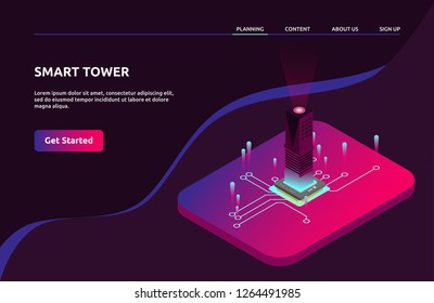Landing Page Isometric - Smart Tower