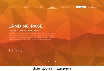 landing page layout template design with abstract triangle shape and polygonal modern concept, vector eps 10