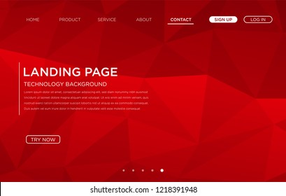 landing page layout template design with abstract triangle shape and polygonal modern concept, vector eps 10