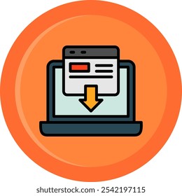 Landing Page Line Filled Circle Vector Icon Design