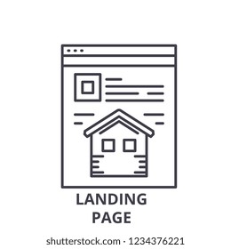 Landing page line icon concept. Landing page vector linear illustration, symbol, sign