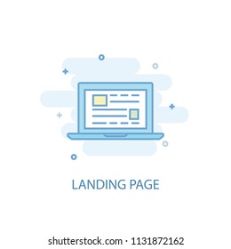 landing page line trendy icon. Simple line, colored illustration. landing page symbol flat design from Online business set. Can be used for UI/UX